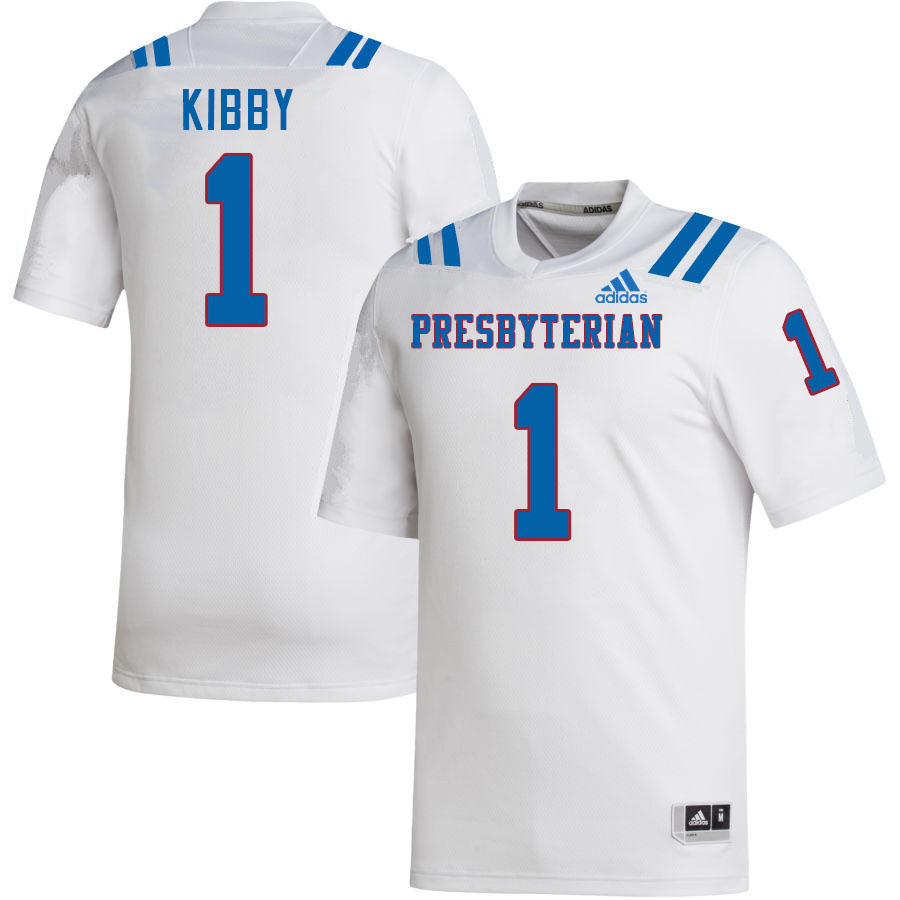 Men-Youth #1 Dominic Kibby Presbyterian Blue Hose 2023 College Football Jerseys Stitched Sale-White